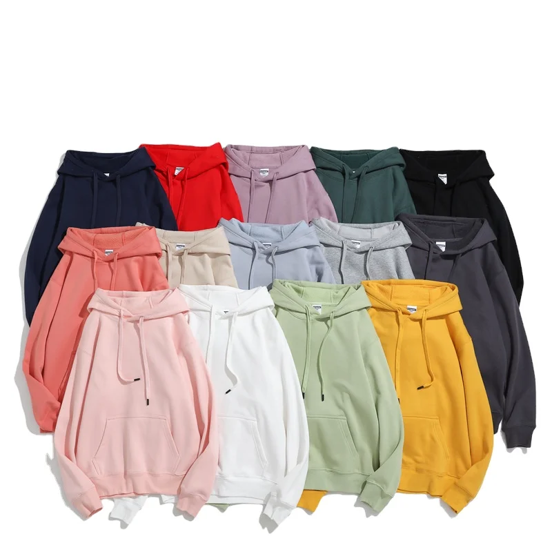 

Custom Logo New Arrival Unisex Solid Color Blank Oversized Blank Plain Pullover Hoodie, White