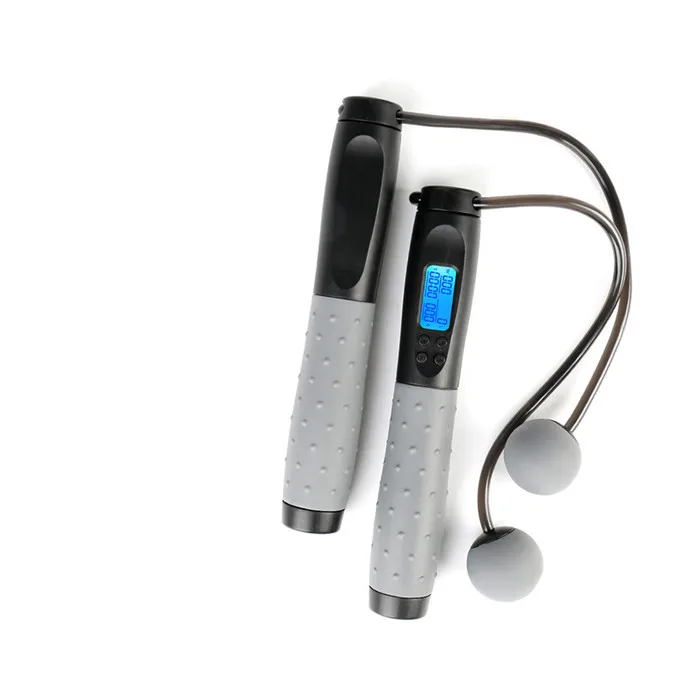 

High quality adjustable custom printed logo non slip handles fitness counter jump rope, Blue,pink,black,grey