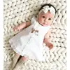 New White Easter Tutu Dress Cotton Girls Princess Costume Baby Girls Dress Cute Birthday Party Contains Headbands