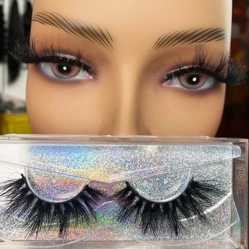 

Hot sale luxury false mink eyelash vendor customized boxes packaging label whole sale fluffy 25mm 5d mink lashes