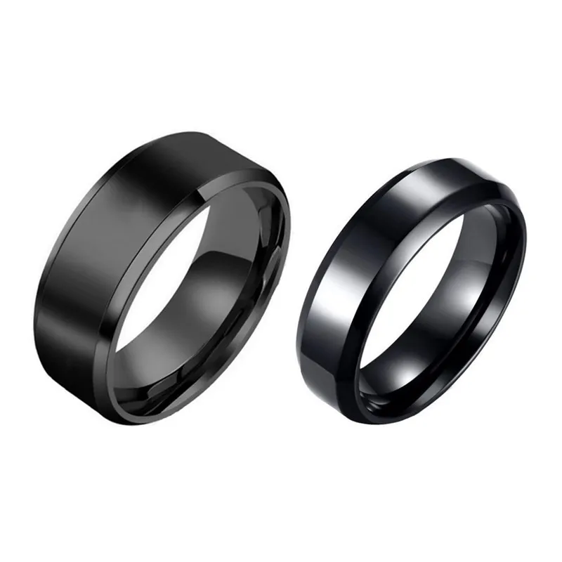 

Black White Glossy Stainless Steel Couple Ring For Love Reflective Tai Chi Yin Yang Balance Sign Symbol Ring Jewelry