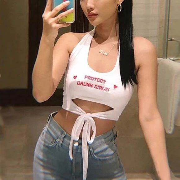 

FS1824D Ladies sexy crop top women bandage vest