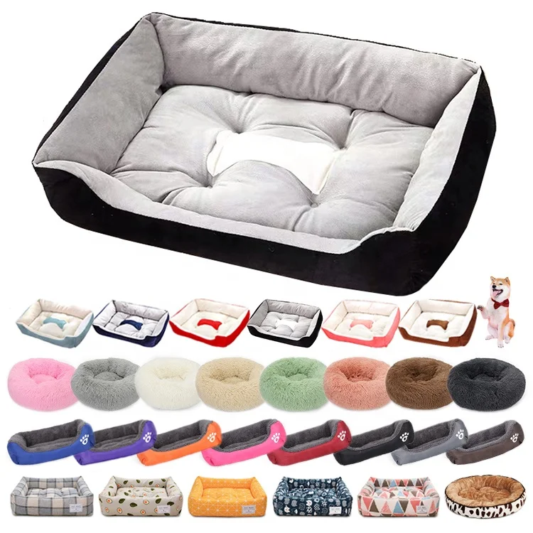 

Best Selling 2020 Pet Pillow portable Orthopedic Sofa memory foam orthopedic dog bed with blanket, Blue,red,black,brown