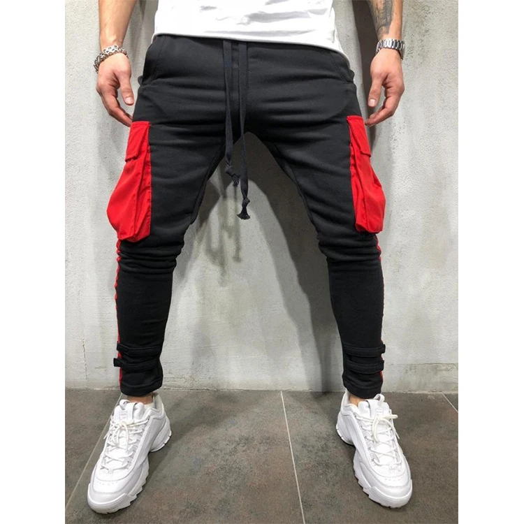 

2020 New arrival men joggers sweat pants with side stripe and pockets decoration