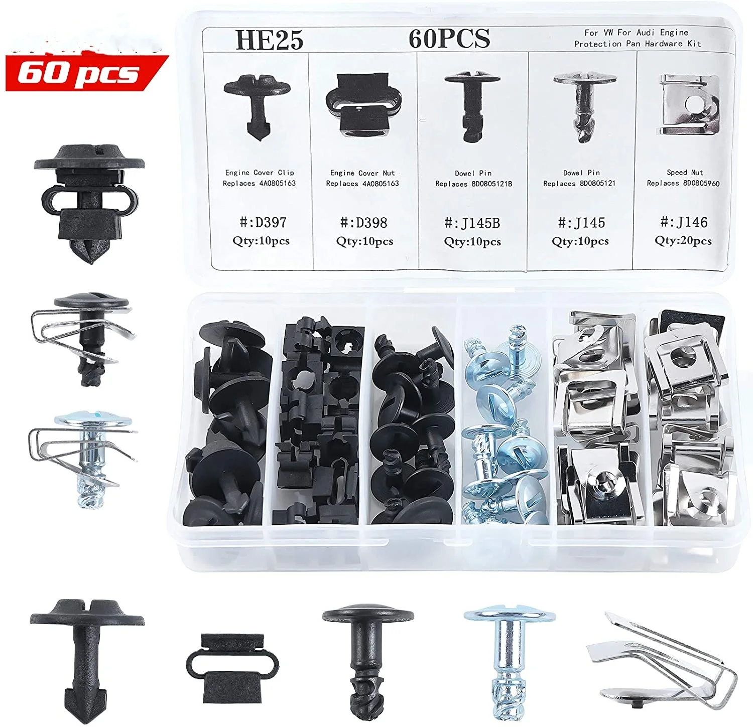 

QGZ125 Under Guard Engine Cover Under Tray Repair Kit Wheel Arch Fixing Clip Set Mudguard Shield Screw for VW AUDI