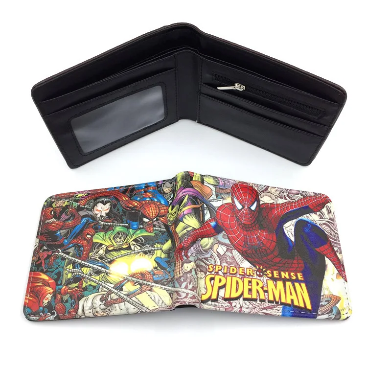 

Professional PU Wallets Supply Marvel Series Purses Avengers Captain America Deadpool Spider-Man Wallet Money Clip for Men