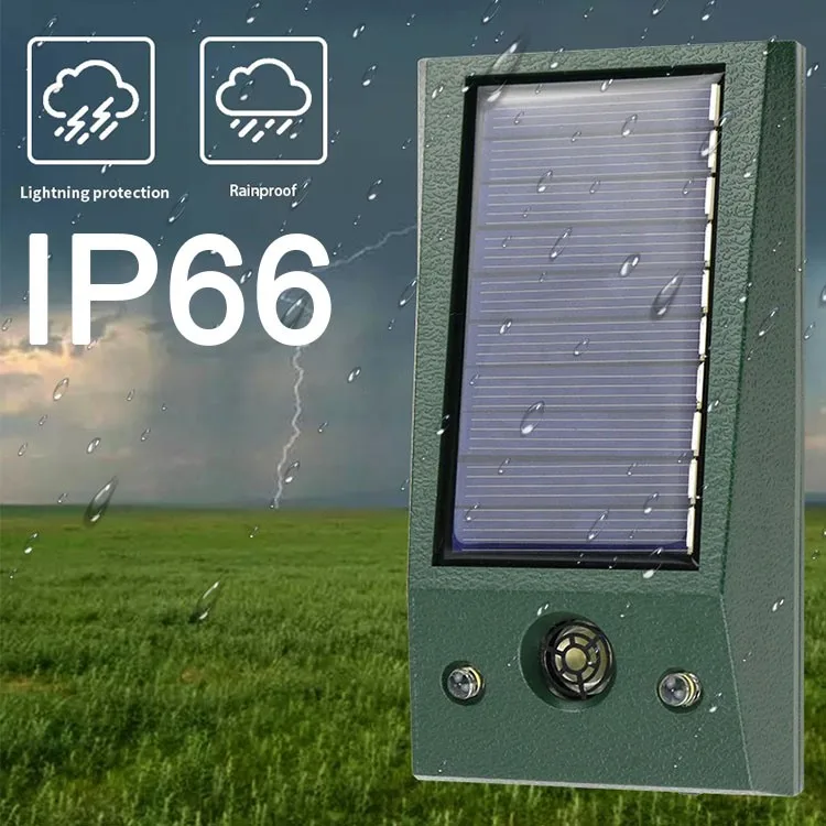 

2021 Factory Solar Ultrasonic Repellent Deterrent Animal Repeller Repellent Animal Bird Bird Dog Cat Deer Raccoon Instrument
