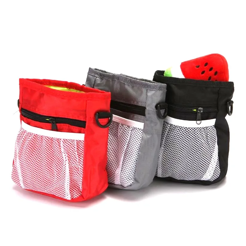 

New Products Outdoor Oxford Fabric Pet Treat Pouch With Clip And Belt Dog Cat Training Waist Snack Bag, 3 colors