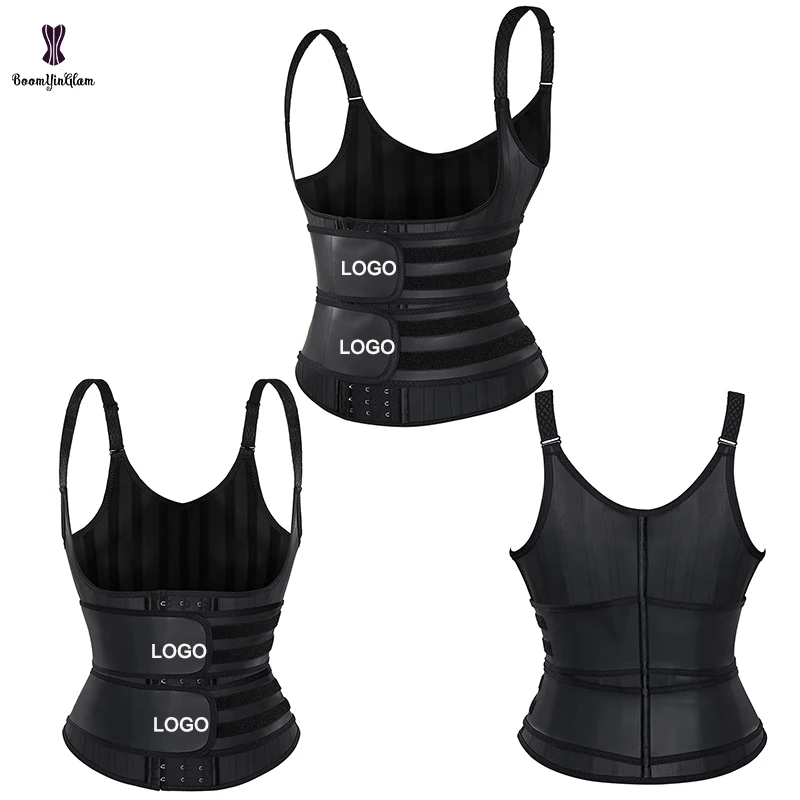 Removable Strap Latex Rubber Corset Tank Top High Compression Shirts for Women Slim Body Shaper Vest for Weight Loss