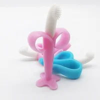 

Factory hot sale baby teether silicone baby infant training toothbrush banana toothbrush