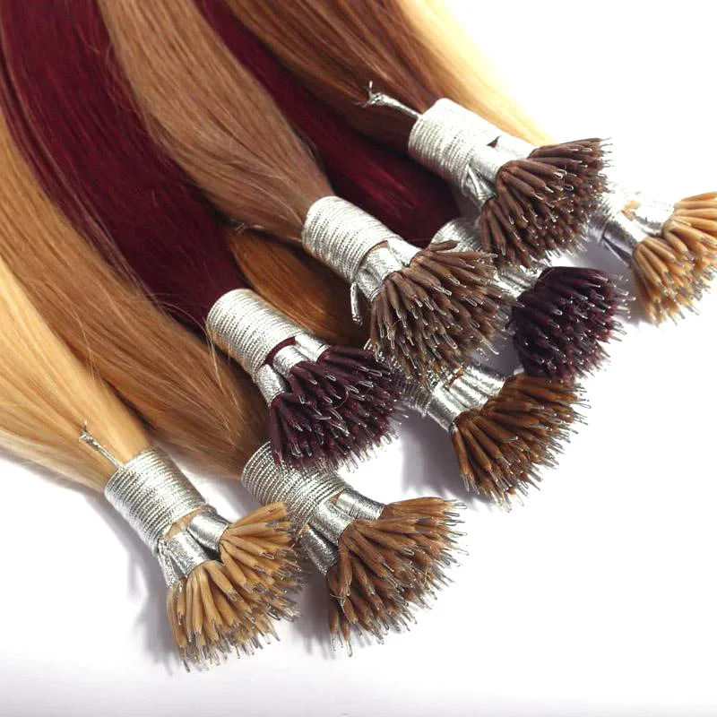

16-24"50s 1g/s ombre Remy Human Hair Extensions Straight Nano Ring Hair Extensions, Accept customer color chart