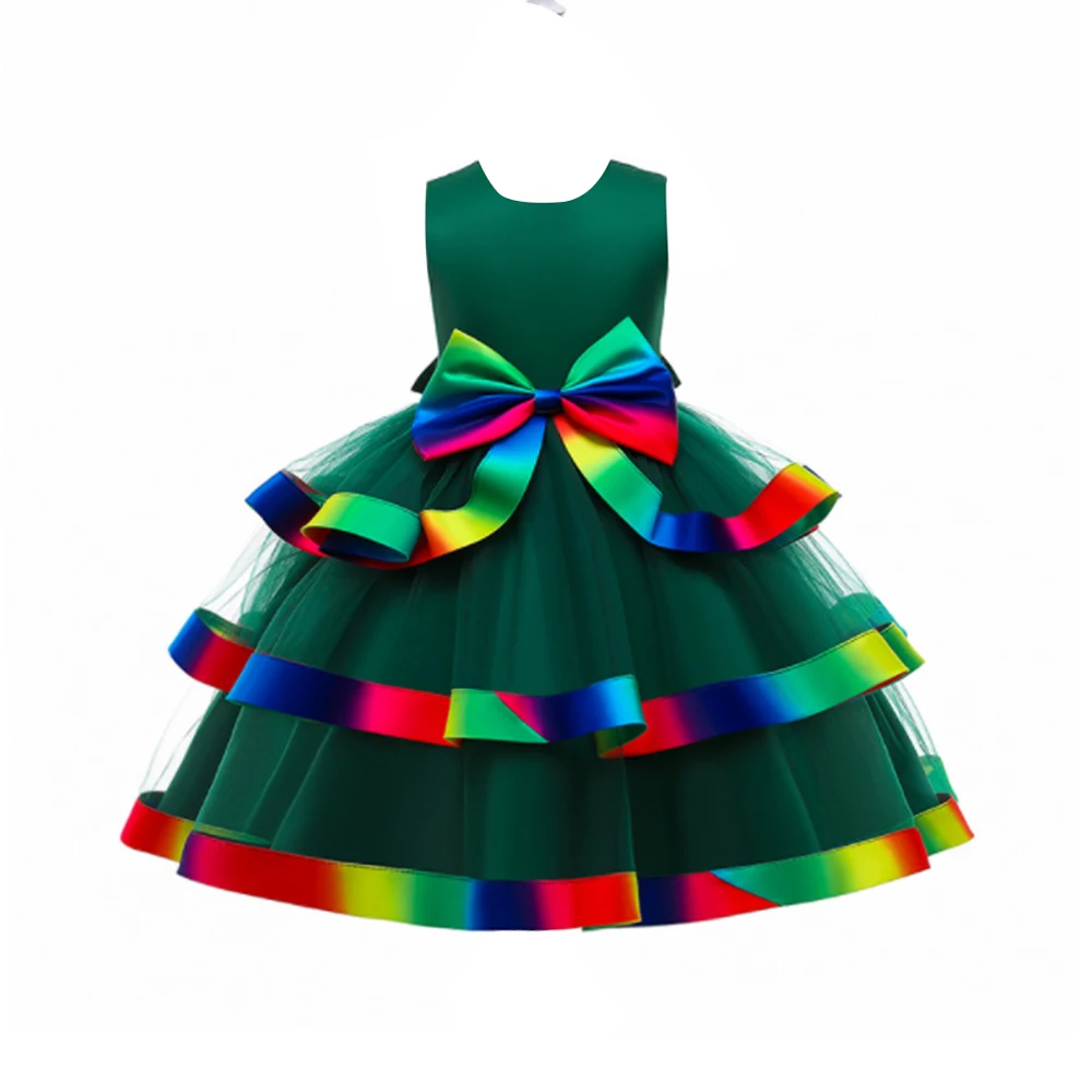 

Mudkingdom Baby Girl Christening Princess Dress Party Dresses For Girl Kid Vintage Wedding Ball Gown Bowknot Layered Tutu Dress