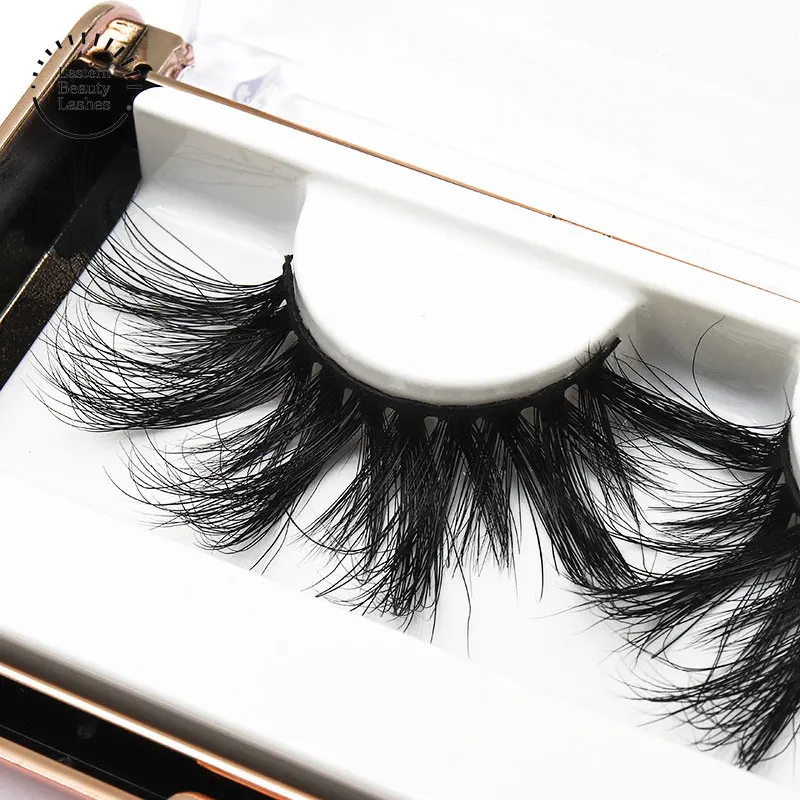 

2021 China goddess 25 mm handmade 3D 5D fluffy mink strip eyelashes