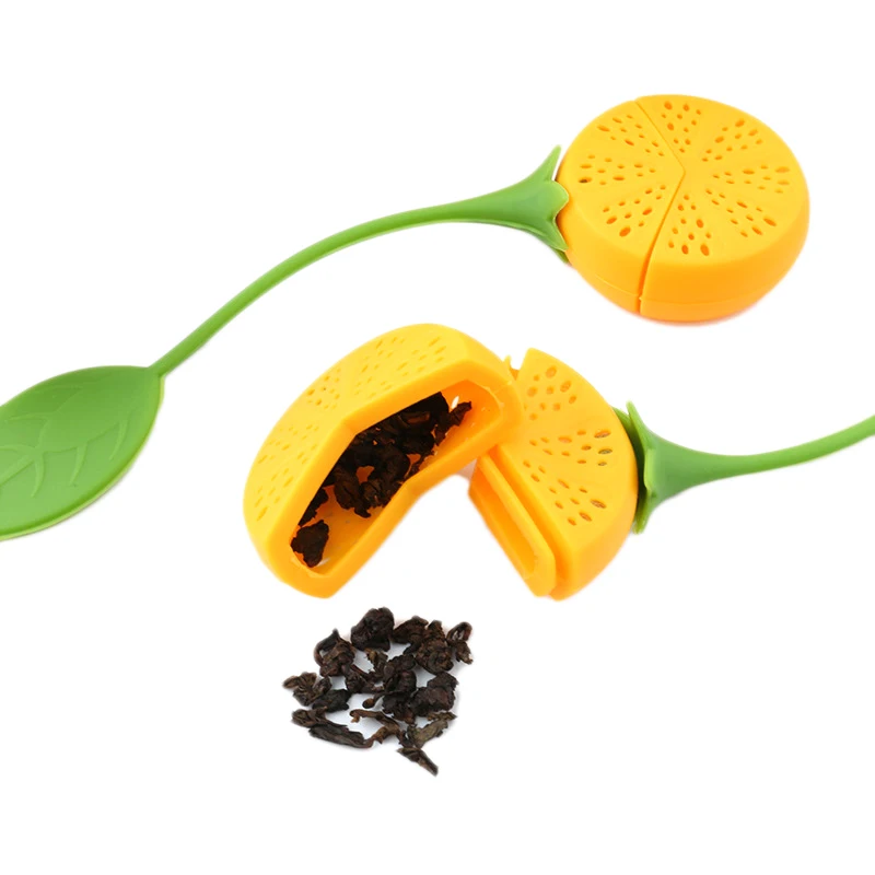 

Leaf Strainer Filter Herb Steeper High quality Lemon Shape Silicone Tea Infuser Loose, As pictures