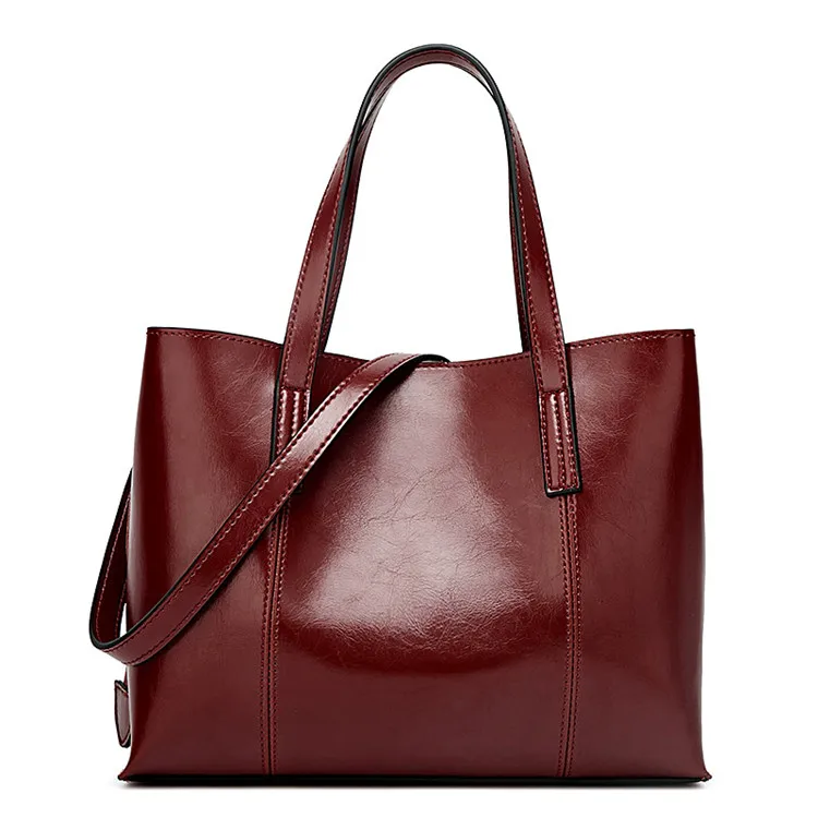 

Large capacity classic design plain pu faux leather ladies casual cross body over the shoulder carry tote hand bags for women