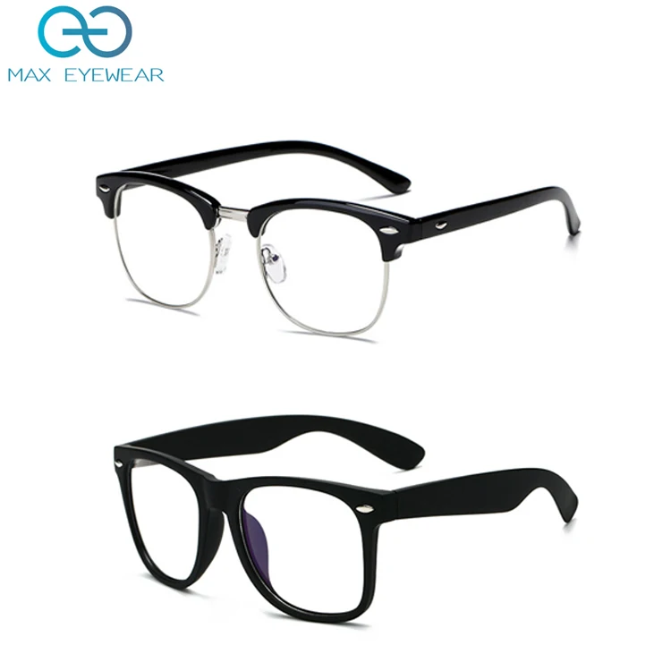 

Custom Blue Light Blocking Glasses Retro Semi Rimless UV400 Clear Lens Anti Blue Computer Eyewear For Men Women