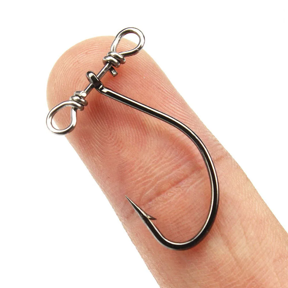 

100 Pieces Bulk Fishing Drop shot Hook Swivel Fishing Hooks High Carbon Steel Fishhook Worm Hook for Feeder Carp Fishing