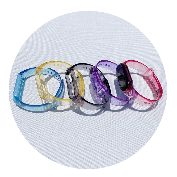 

Light Changing Transparent Sport Wrist Band Sunshine Change Color TPU Watch Strap For Xiaomi Mi Band 6 5 4 3, 5 colors