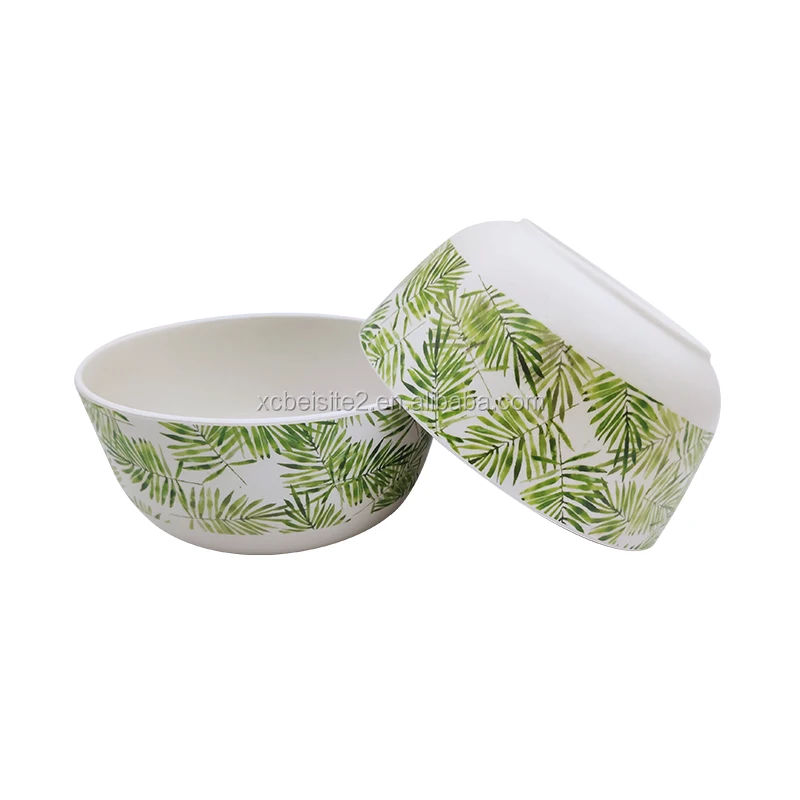 

Logo Customized Eco-friendly Biodegradable Renewable Bamboo Fiber Bowls with Kitchenware, Customized color