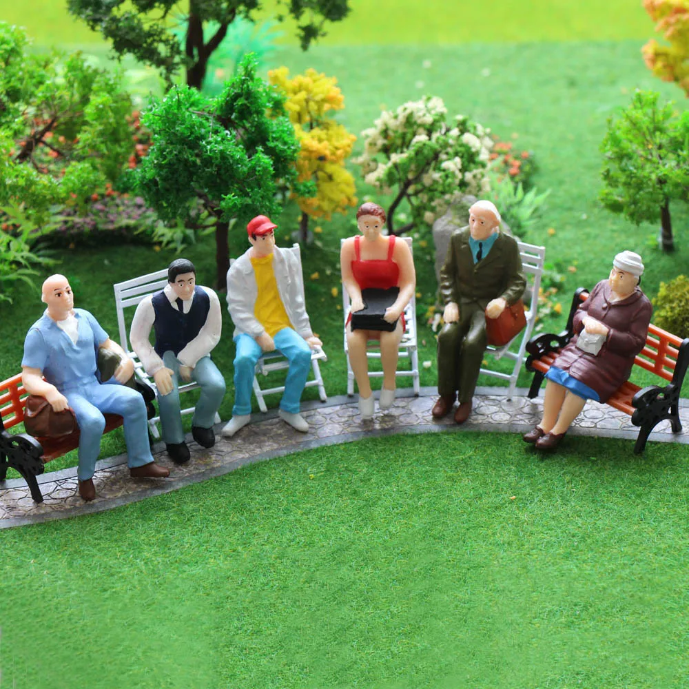 

P2508x Model Train Railway Layout G scale 1:22.5-1:25 Model Figures All Seated Painted People