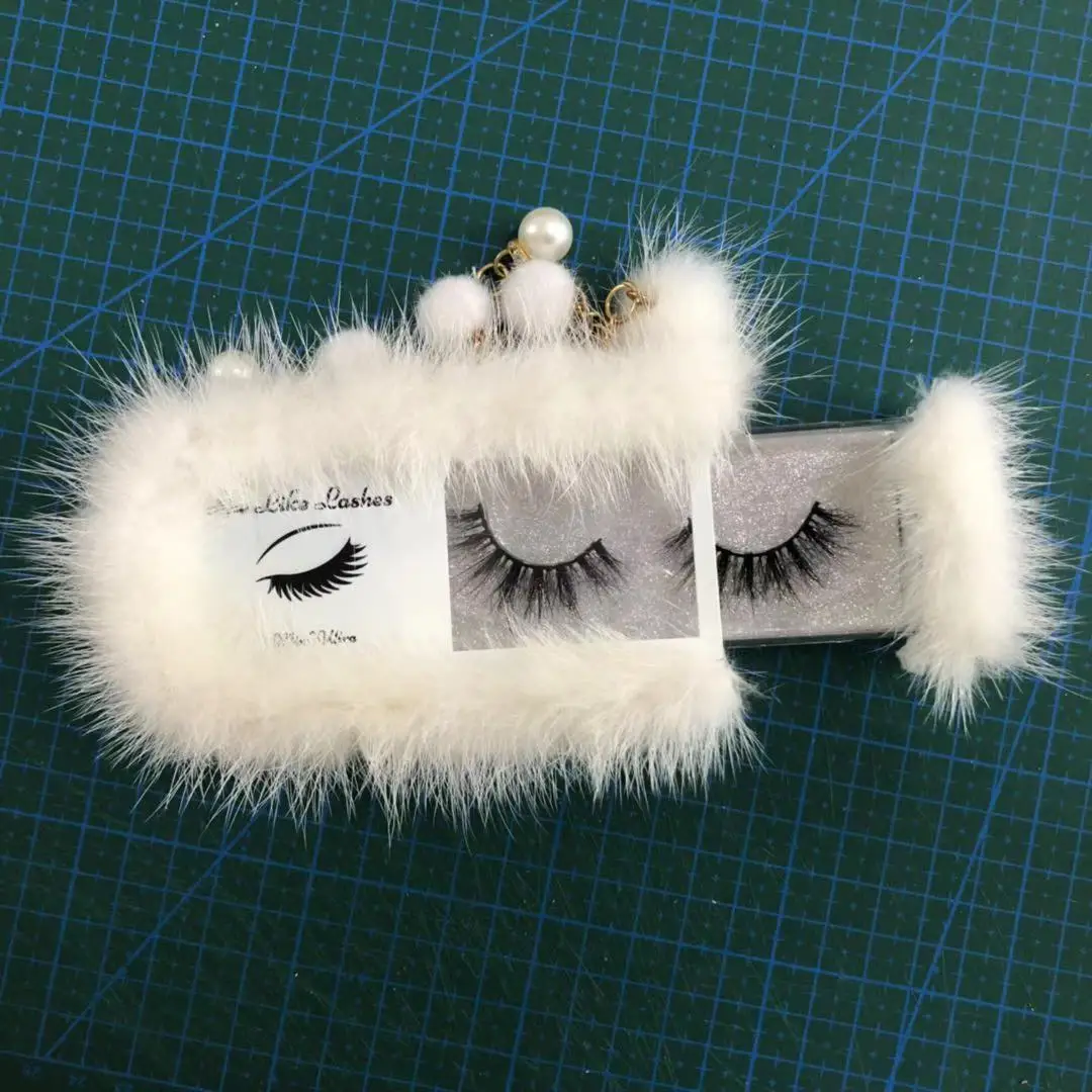 

Fur chain eyelash case manufacturer real 3d 5d 25mm mink eyelashes custom packaging vender print logo, Black