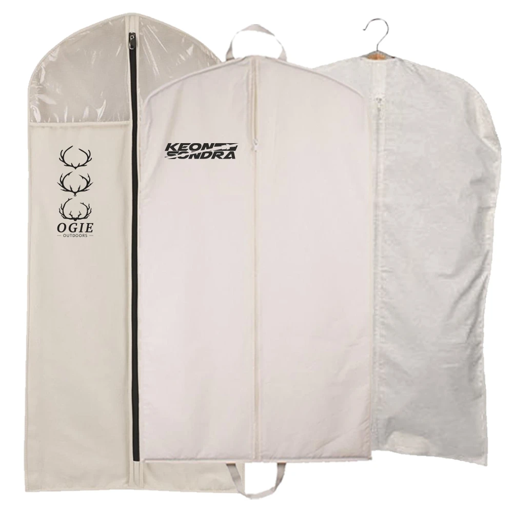 

Custom Factory Price Cotton High Quality Travel Dust Cover Cotton Garment Bags, White ,cotton