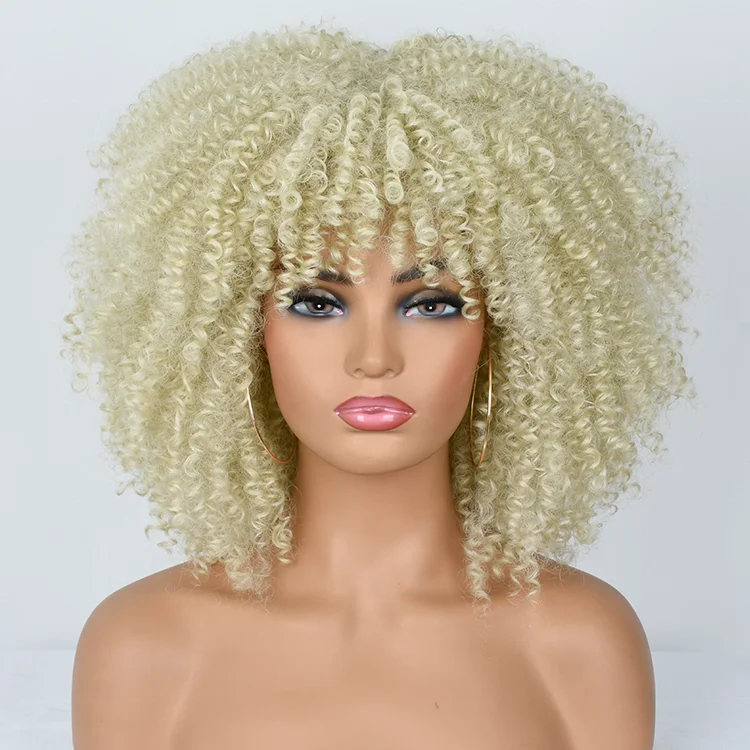

African Synthetic Wigs wholsale straight ombre twist curly kinky afro synthetic natural glueless short hair wigs for black women, Customize all colors