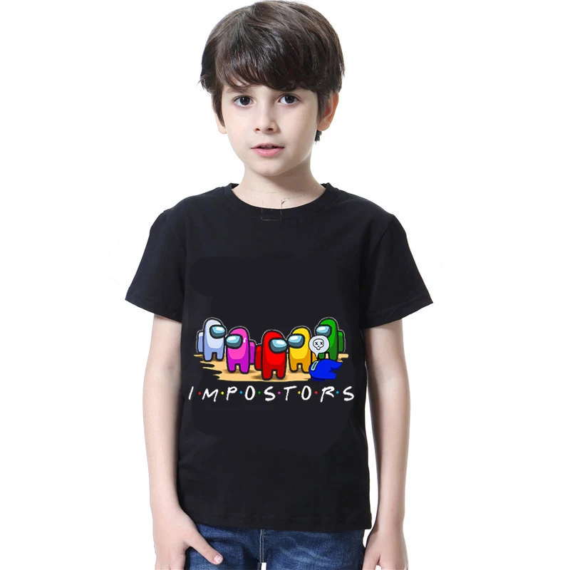 

Among Us Boys Short sleeve T Shirt Children Kids Boys Spring Autumn Cotton Tops, 10 colors