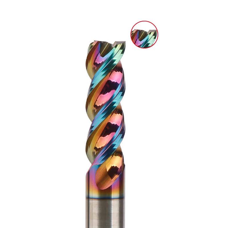 

1-20mm Colorful coated Aluminum Copper Wood Cutter End mill 3 Flute Cnc Milling Tools Tungsten Steel Milling Cutter End Mill