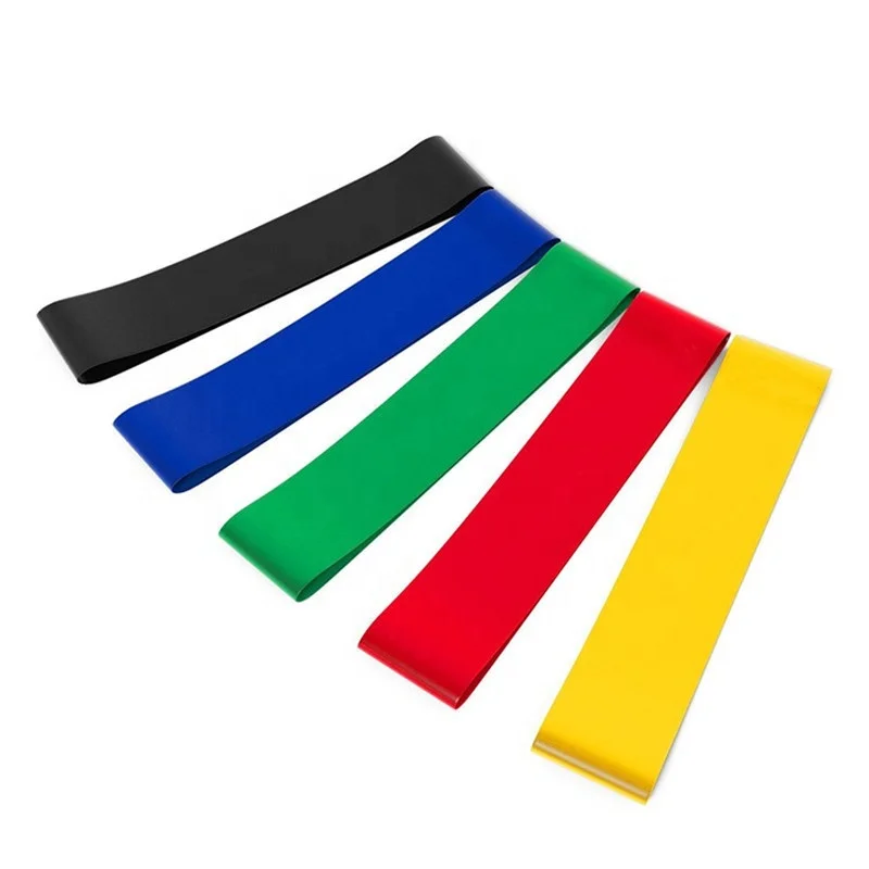 

Pack of 5 pcs 12 inch Latex resistance bands,Strength training pull up bands,Natural gymnastics stretch band, Green , blue , yellow , red and black