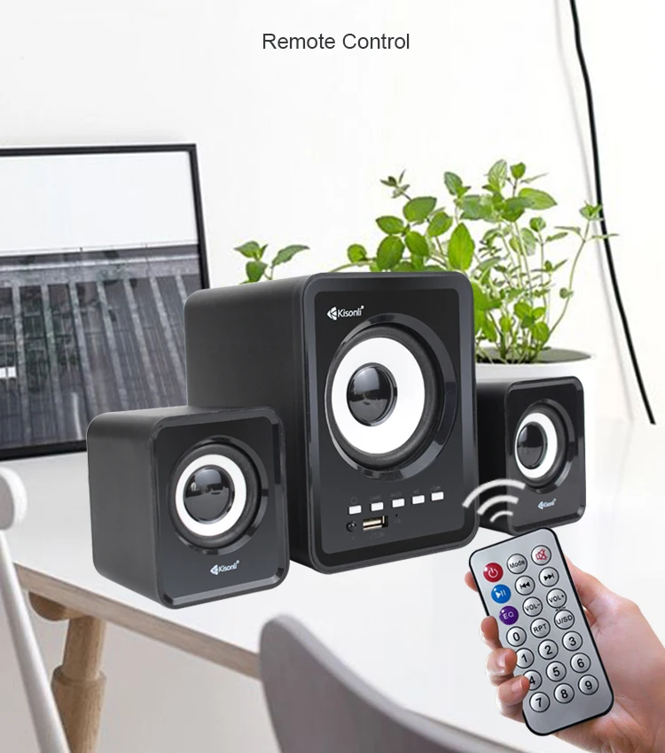 Kisonli U-2800BT Fashion Speaker for Pc 2.1 Home Theater Wireless Speaker with Blue Tooth