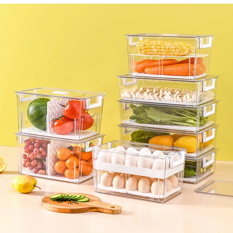 

Hot Selling Pantry Organizer Plastic Multifunctional Transparent Drink Storage Box Popular Makeup Storage Box Can With Handle