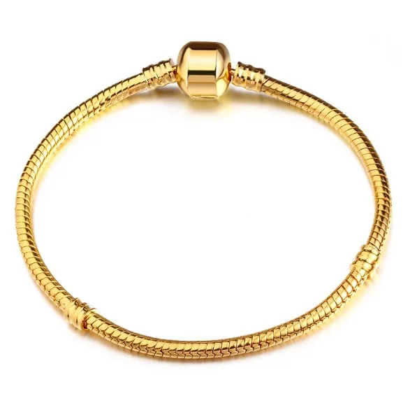 

DIY gold chain bracelet snake chain charm bracelet, Picture