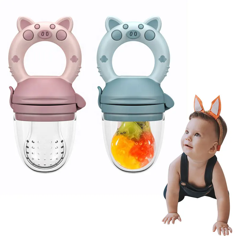 

Pig shaped baby fruit and vegetable biting music has no BPA and the factory can customize the style