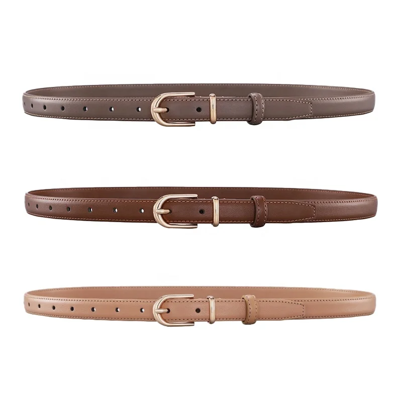 

Women's belt pin buckle female pure cowhide culottes belt stock wholesale Genuine Leather Belt Ladies