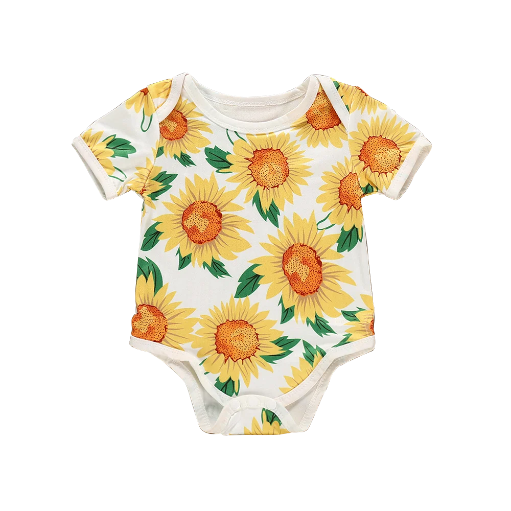 

What&why Summer Baby Romper 100% Cotton Newborn Clothes Flower Pattern Infant Jumpsuit Kid Stylish Clothing Set onesie OEM