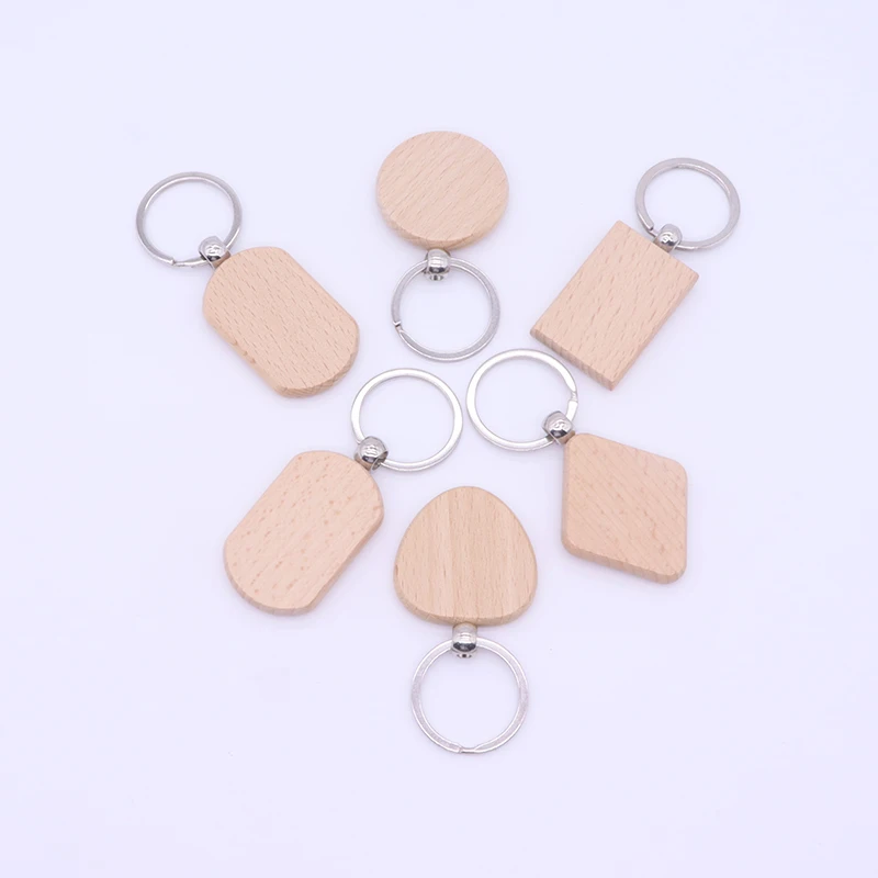 

Wooden Keychain Beech Blank Logo for Personalized DIY Crafts Round Wood Keyring Blanks for DIY Key Chains Christmas