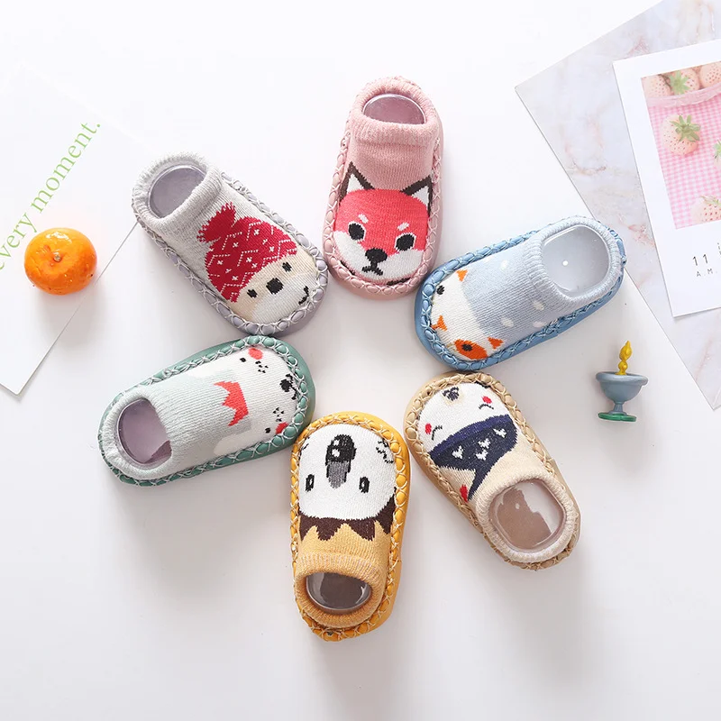 

Cute Cartoon Animals Toddlers Cotton Anti Slip Floor Baby Socks Shoes For Unisex