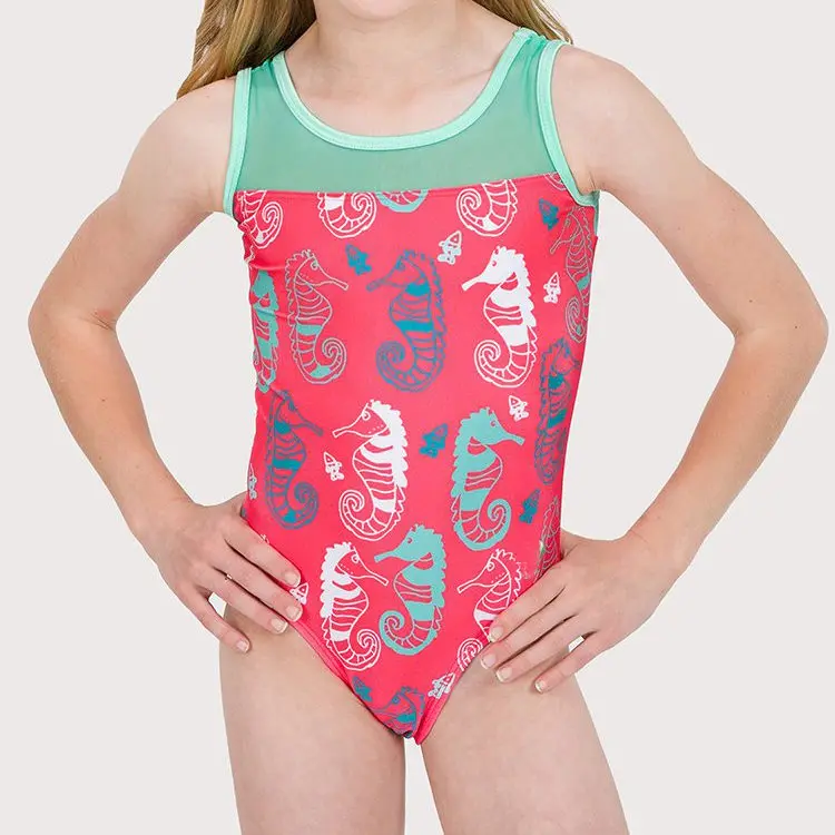 

Wholesale Sublimation Printed Teen Girls Mesh Spandex Gymnastics Leotards