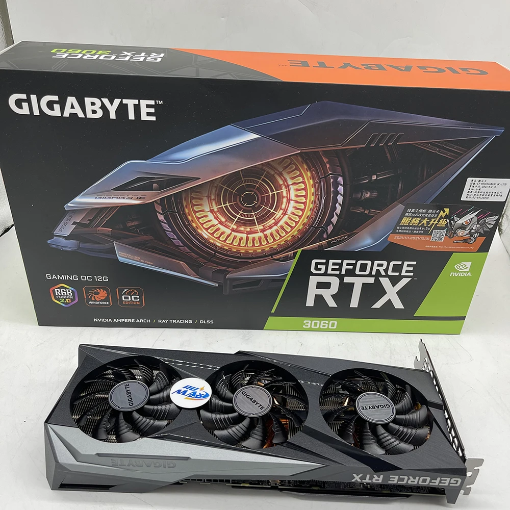 

Rumax New GPU cards graphics cards GIGABYTE RTX 3060 VISION OC 12G for Desktop Gaming GIGABYTE 3060