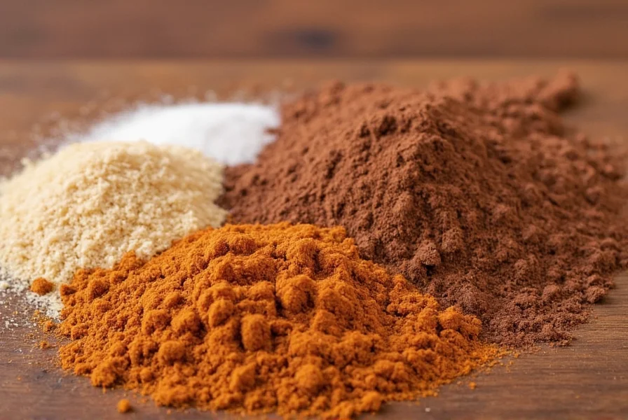 Homemade Skyline-style chili ingredients including spices like cinnamon and cocoa powder