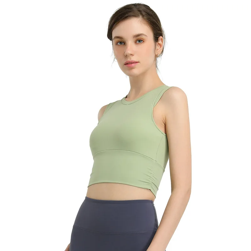 

New Yoga Sports Clothes Women Gym Workout Tank Top Running Fitness Training Quick-drying Tank Tops With Chest Pad