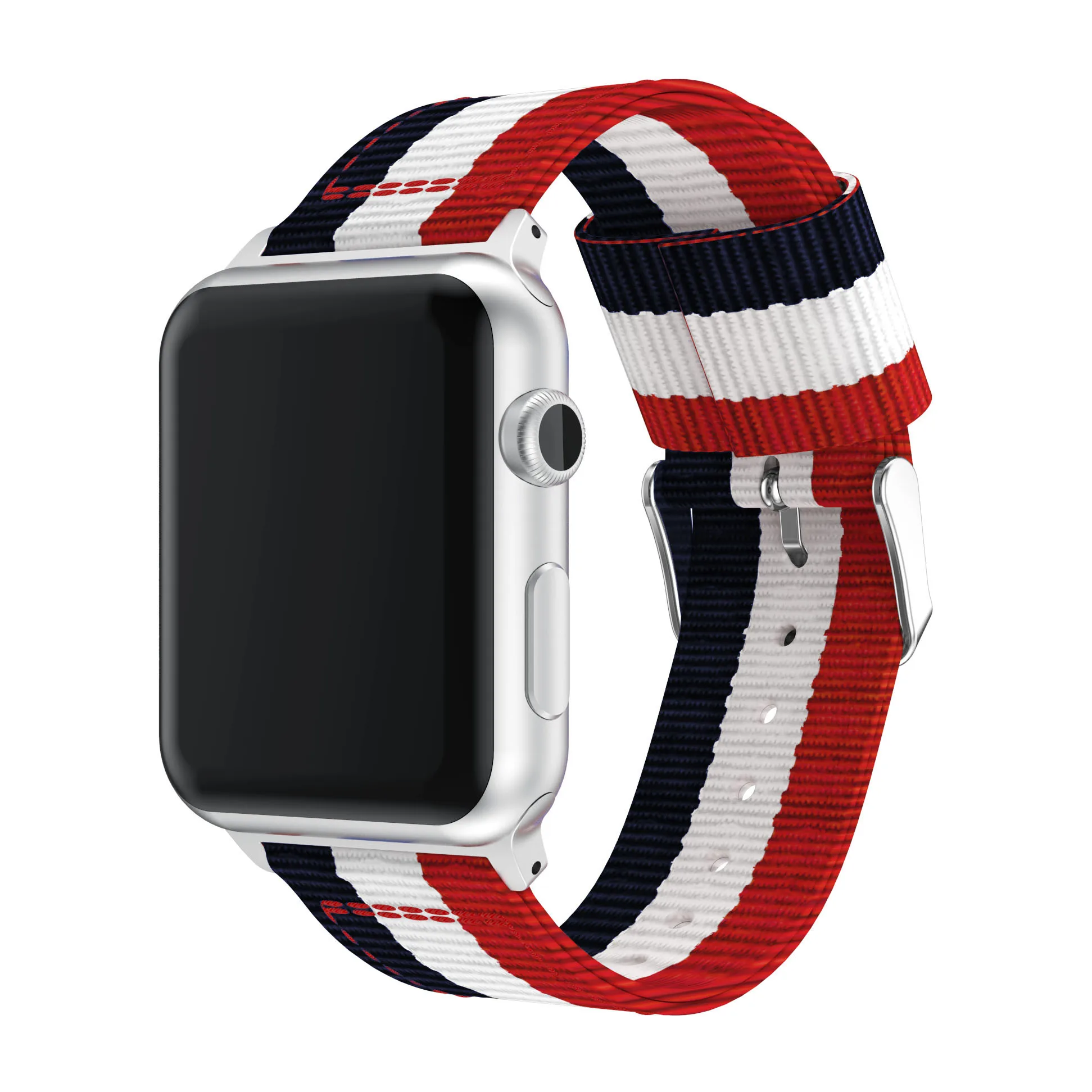 

Nato Nylon Striped Watch Strap For Apple Watch Band 44MM Men Women Watch Straps Stainless Steel Buckle iWatch 6/5/4 Band