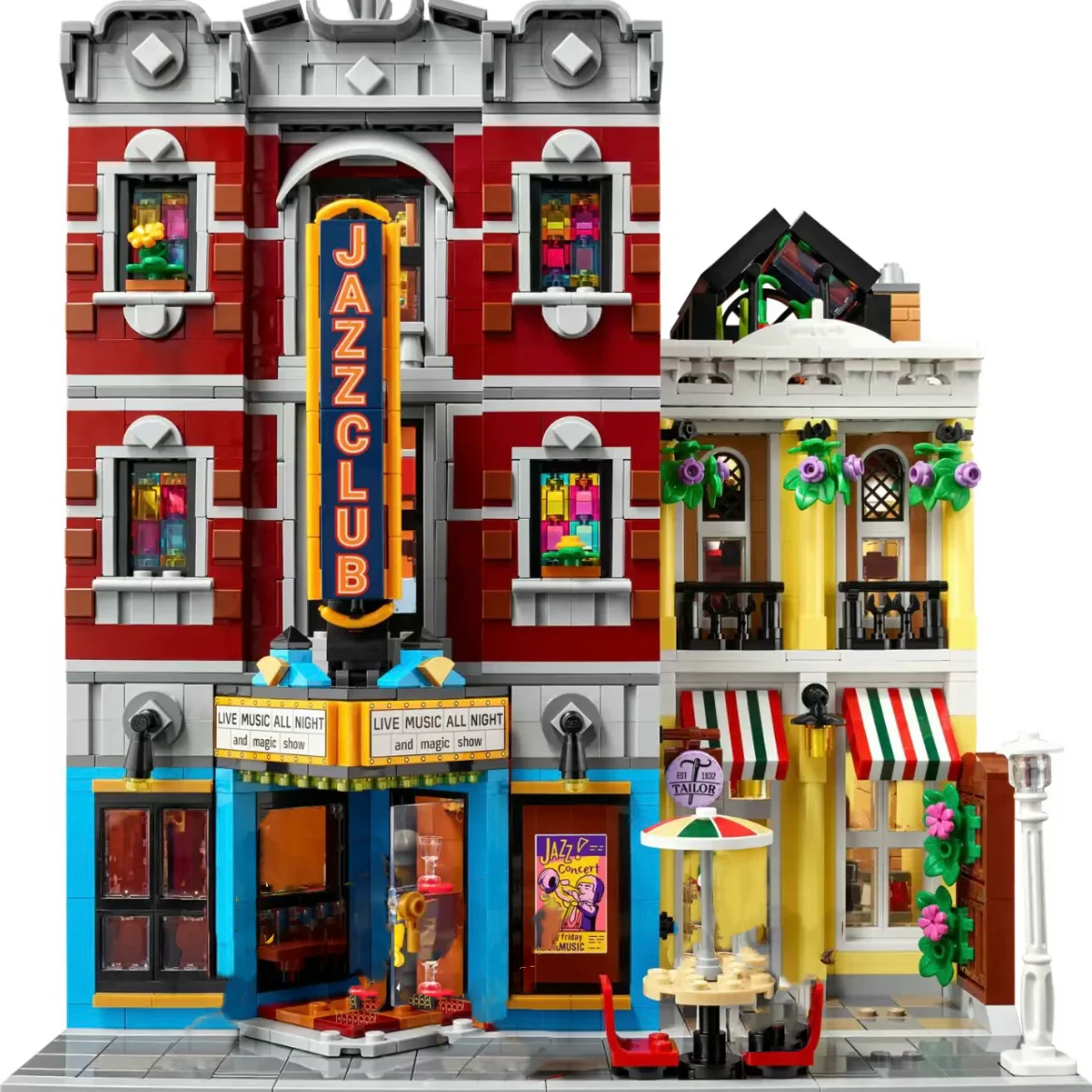 

Modular Buildings Jazz Club & Pizzeria Compatible 10312 building blocks for children's educational toys Christmas gifts