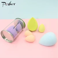 

OEM custom logo private label 2 different size Makeup sponge set with Transparent plastic cylinder