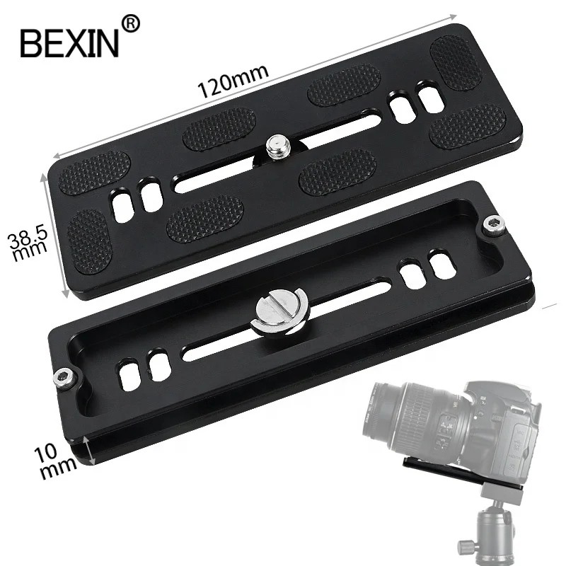 

120mm long Camera tripod quick release plate quick shot clip bracket camera mount plate for dslr camera tripod with 1/4 screw, Black