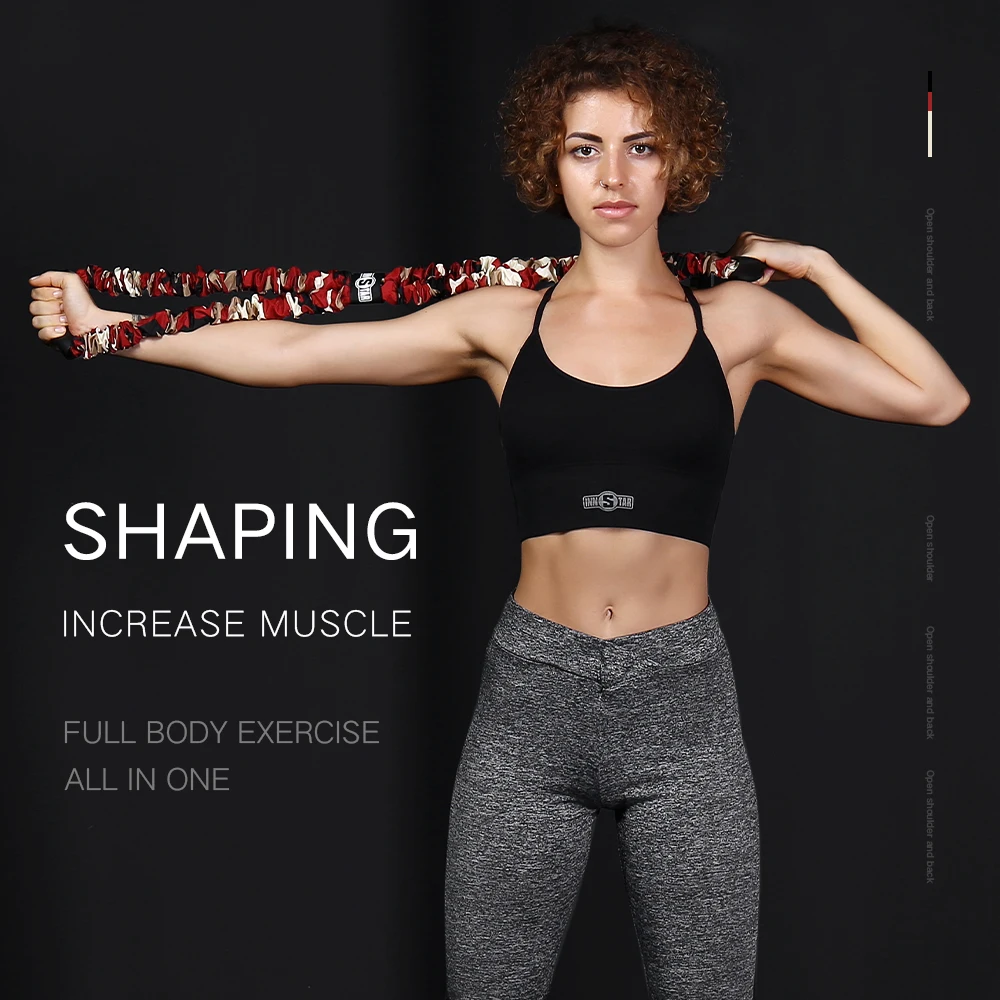 

innstar Red Factory Fitness Equipment Heavy Duty Resistance Band 8 Shape Elastic Rubber Tube, Green
