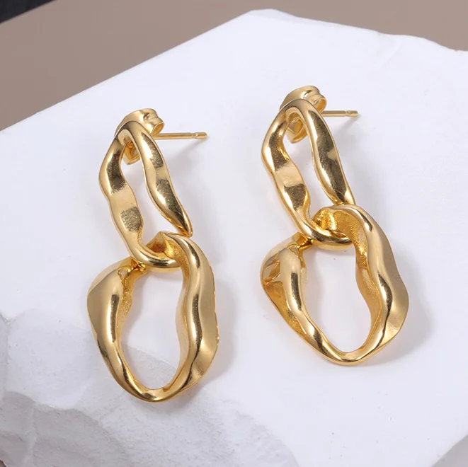 

Stainless Steel Earrings Simple Geometric Earrings For Ladies Ins Style Accessories Wholesale For Women