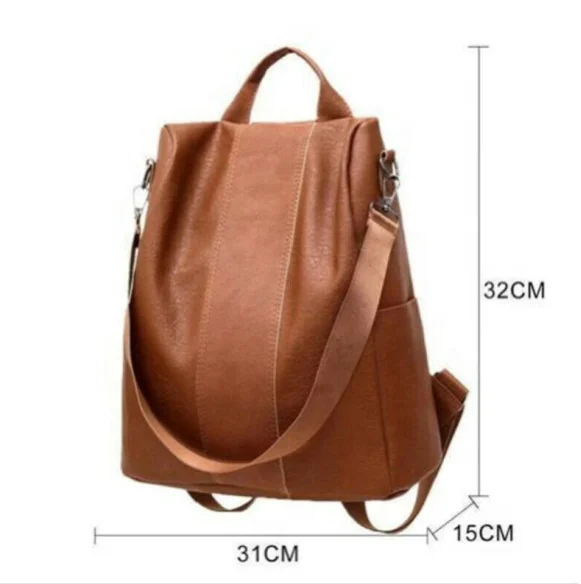 

Large Capacity Hair Ball lightweight Waterproof Casual Travel Female anti-theft pu leather ladies women backpack, Customized color