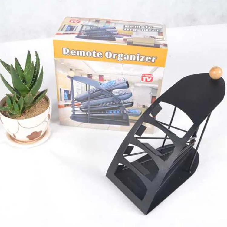 

Family Space Saving Metal Tv Remote Control Storage Holder Remote Control Organizer, Black